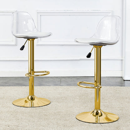 Modern minimalist bar chairs and bar stools. Can rotate 360 ¡ã and adjust lifting. PET backrest and PU seats. Set of 2. Suitable for bars, restaurants, and front desk cashiers.
