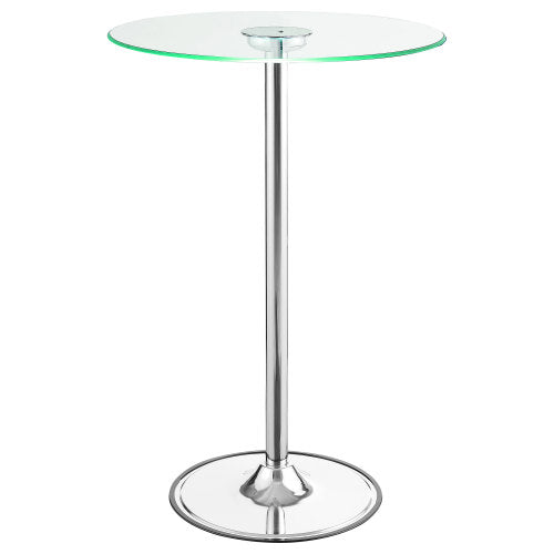 Chrome Glass Top LED Bistro Bar Table