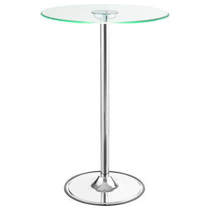 Chrome Glass Top LED Bistro Bar Table