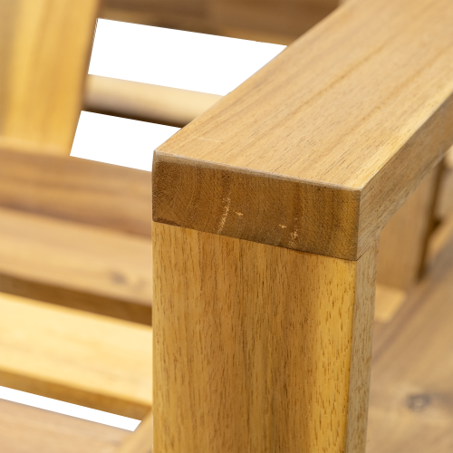 U_Style Acacia Wood Adjustable Backrest Outdoor Lounge Chair, Suitable for Gardens