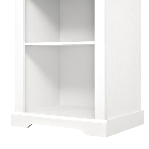 White Walnut Curved Top Two-Piece Combined Anti-Tip Tall Storage Cabinet