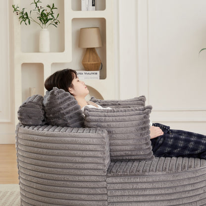 50"L Corduroy Sponge single sofa,No Assembly Required,Fluffy Modern Sleeper Chair for Living room, Bedroom, Lounge and Projection Room(Not a swivel chair.)