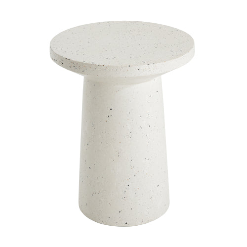 Outdoor 24" H MGO Terrazzo Side Table, White