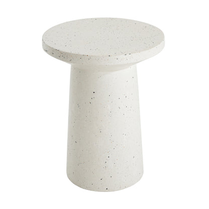 Outdoor 24" H MGO Terrazzo Side Table, White