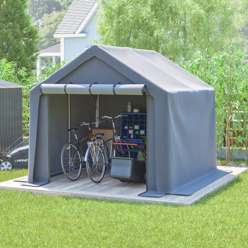 8x8 FT Multi-Purpose Outdoor Shelter Waterproof & UV-Resistant with Roll-Up Doors