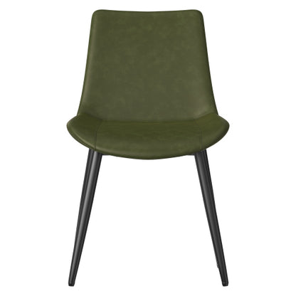 PU Leather Dining Chairs with Adjustable Feet, Set of 4, Olive Green