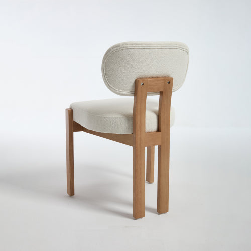 Wooden Dining Chairs Set of 2, Modern Fabric Upholstered Dining Room Chairs, Farmhouse Kitchen Chairs