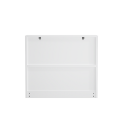 White Kids Storage Cabinet 2 Open Shelves With Full-Width Drawer Anti-Tip Design For Playroom Nursery