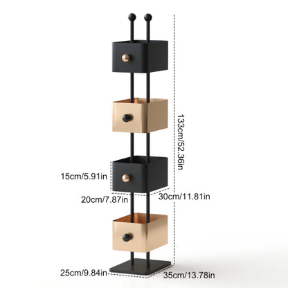 Gold Corner Box Bookshelf Side Table Storage Rack