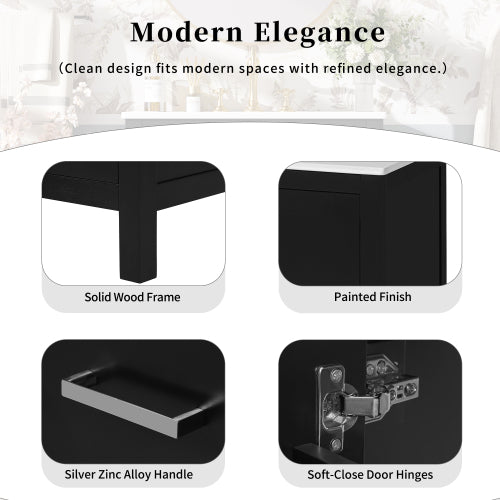 24-inch bathroom vanity with integrated undermount basin and a storage cabinet featuring 2 doors and 1 drawer. Includes double-layer door shelf, soft-close design, and versatile storage solutions