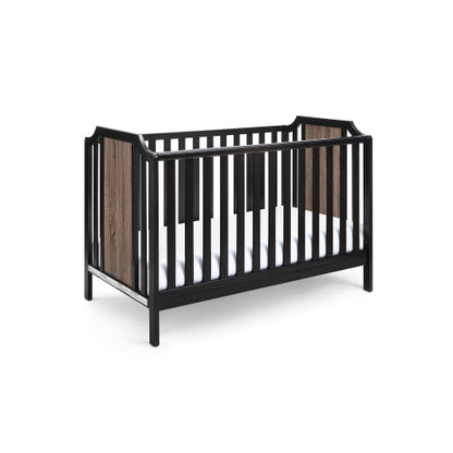 3-in-1 Convertible Crib Black/Brownstone