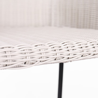 Ladd Outdoor Metal Wicker Barstool, Light Gray Faux Wicker, Set of 2