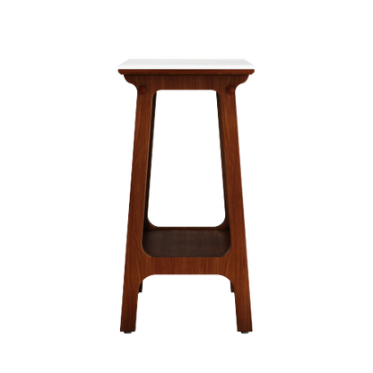 Retro Reddish Brown Slim Slate Side Table Nightstand