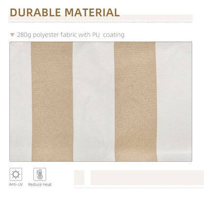 Outsunny 12' x 10' Retractable Awning Patio Awnings Sun Shade Shelter with Manual Crank Handle, 280g/m² UV & Water-Resistant Fabric and Aluminum Frame for Deck, Balcony, Yard, Beige and White