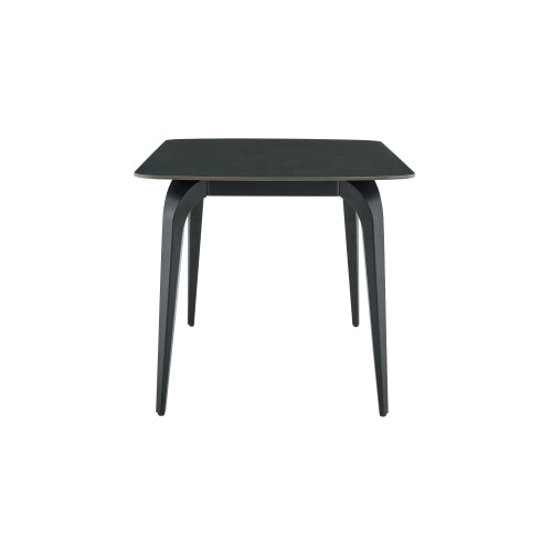 Modern Sintered Stone Dining Table with Metal Base, Luxury Style