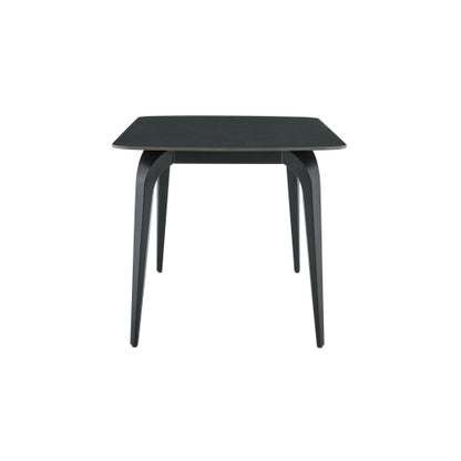 Modern Sintered Stone Dining Table with Metal Base, Luxury Style