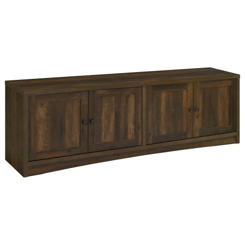 Dark Pine 78 inch TV Stand with 4 Doors & Adjustable Storage Shelves