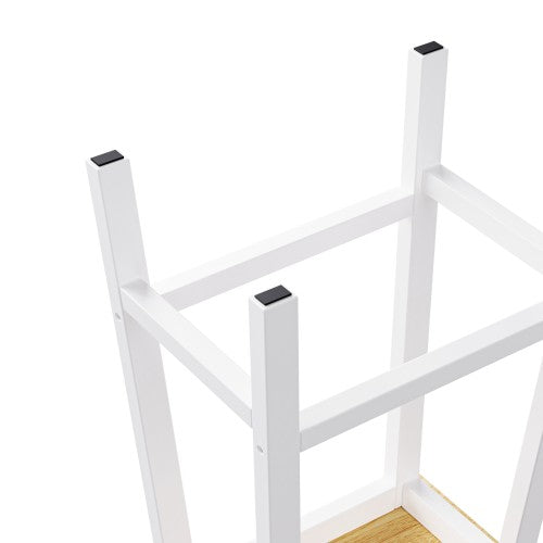 48inch Kitchen Island with 2 Bar Stools, Power Outlet, Door Internal Storage Rack, Kitchen Storage Cart on 5 Wheels with Drop Leaf, 5 Side Racks, 2 Drawers,White