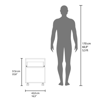 Black 1-Drawer Modern Nightstand