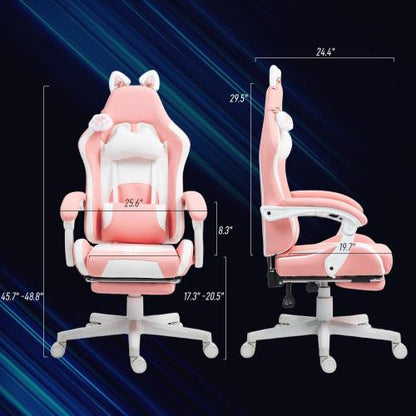 Gaming Chair with Footrest,Racing Gamer Chair, Headrest and Lumbar Support, For Home and Office