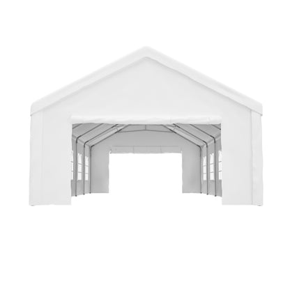 Carport Canopy 16x32 Heavy Duty, Portable Metal Carport Garage with Removable Waterproof Cover & Sidewalls, All Weather Outdoor Shelter for Cars, Trucks, Vehicles & Equipment