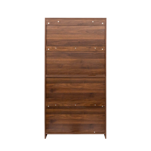 Contemporary Closed Back Glass Door Dustproof Wall Bookcase Cabinet
