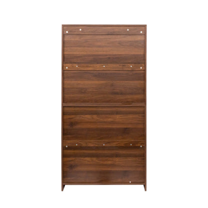 Contemporary Closed Back Glass Door Dustproof Wall Bookcase Cabinet