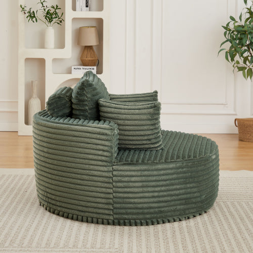 50"L Corduroy Sponge single sofa,No Assembly Required,Fluffy Modern Sleeper Chair for Living room, Bedroom, Lounge and Projection Room(Not a swivel chair.)
