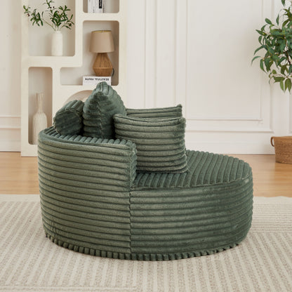 50"L Corduroy Sponge single sofa,No Assembly Required,Fluffy Modern Sleeper Chair for Living room, Bedroom, Lounge and Projection Room(Not a swivel chair.)