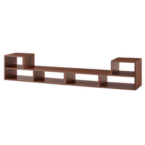 Dark Walnut Modular TV Stand with Open Storage Entertainment Center