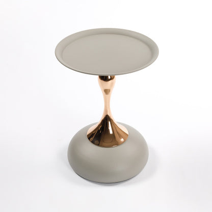 Mermaid Tail Base Round Side Table, Metal Pedestal
