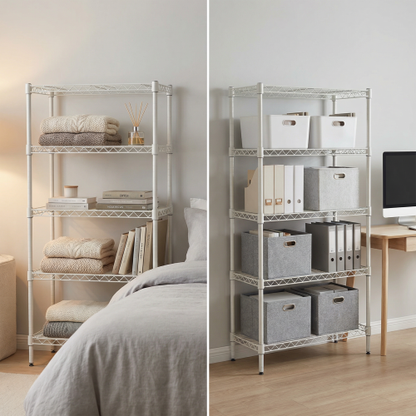 Adjustable 5-Tier Metal Wire Shelving Unit for Kitchen Garage