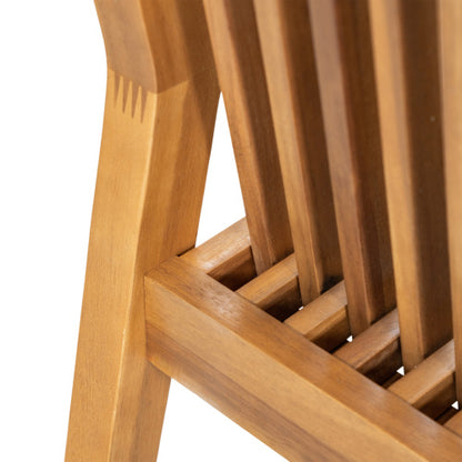 Patio Dining Chair Set of 2 - Sturdy Acacia Wood, Comfortable Waterproof Seating, 400 lbs Capacity, Natural Color Frame