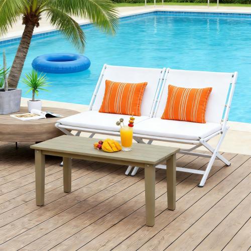 Outdoor Brown Table,Rectangle Outdoor Coffee Table