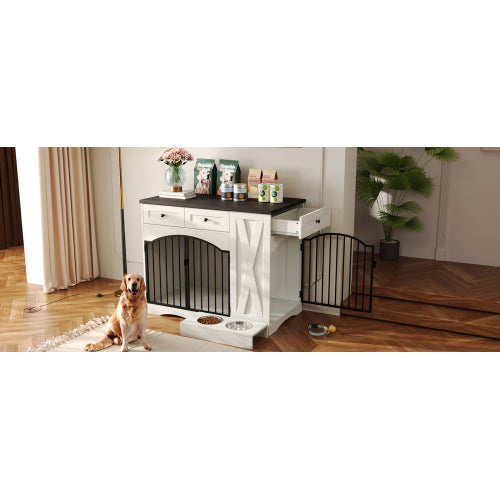 GO 43.3" Farmhouse Dog Crate Furniture