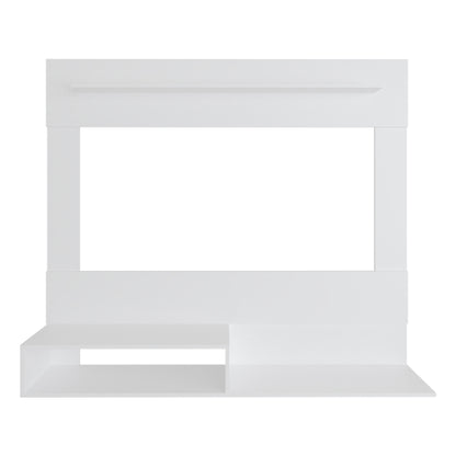 55.1 Inch White Wall-Mounted Floating Entertainment Center with Multi Open Storage Shelves