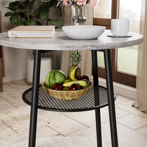 3 Pieces Round Bar Table Set, with backrest and partition,Small Dining Table for 2, Breakfast Table 2 Stools for Kitchen, Dining Room