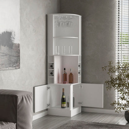 Corner Bar Cabinet, Double Door Cabinet, Glass Rack, Eight Built-in Wine Rack