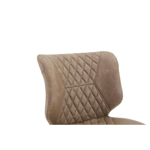 Dining Chairs Set of 4, Khaki PU Leather Upholstered Chairs with Tufted High Back