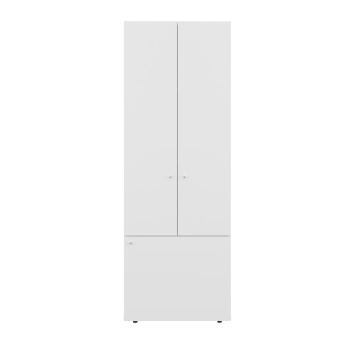 Armoire 66.9" H, 3 Doors, 3 Shelves, White - Bedroom