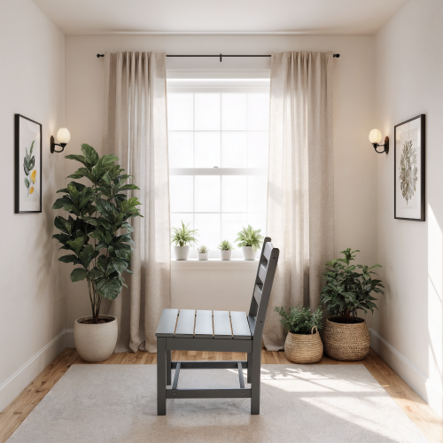 Grey Armless Outdoor Chairs – HDPE Material set of 2