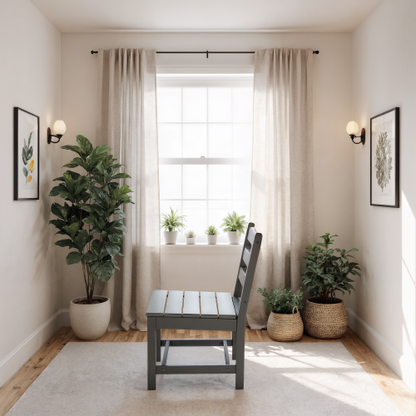 Grey Armless Outdoor Chairs – HDPE Material set of 2