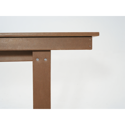 67"HDPE Outdoor Dining & Meeting Table, Weather-Resistant, Seats 6, Space-Saving Chair Slide-In, Brown