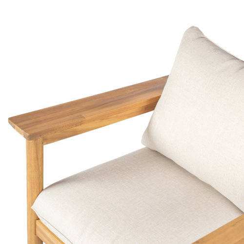 Terassi Outdoor Acacia Wood Lounge Set with Chair, Ottoman