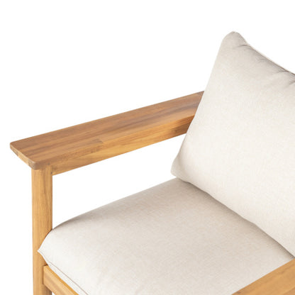 Terassi Outdoor Acacia Wood Lounge Set with Chair, Ottoman