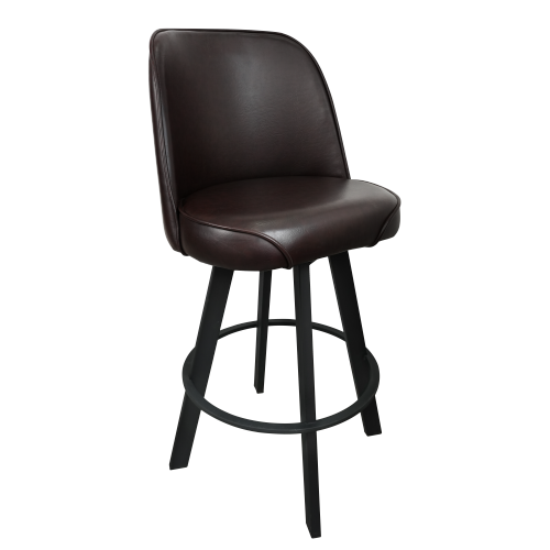 2 PACK Commercial Uphostered Swivel Bucket Seat Bar Stool with Metal Frame Restaurant and Cafe Bar Seating--assembly required