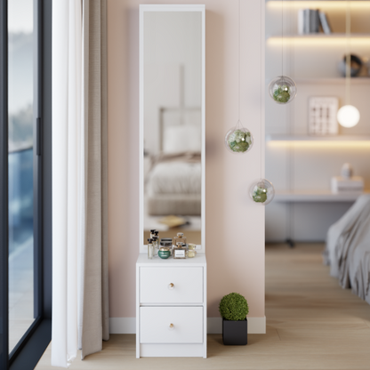 63 inch  Full-Length Dressing Mirror Cabinet, Jewelry & Cosmetic Organizer, 48 inch  Mirror, Multi-Layer Storage, EPA/GCC/UL