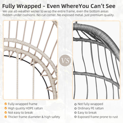 Outdoor garden rattan egg swing chair hanging chair PE hanging chair blue