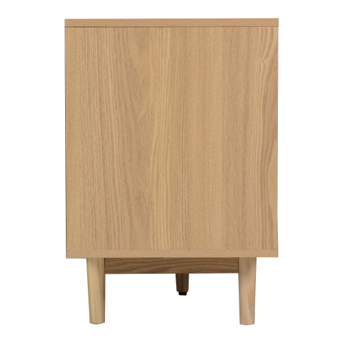76.6 inch Natural Real Rattan TV Stand 3 Drawer Entertainment Center Fits 65¨C85 Inch TV