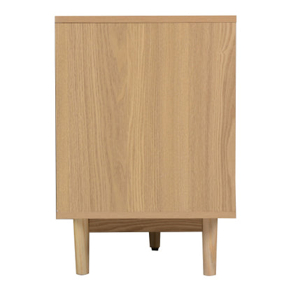 76.6 inch Natural Real Rattan TV Stand 3 Drawer Entertainment Center Fits 65¨C85 Inch TV